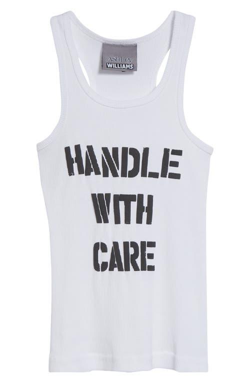 Ashley Williams Handle With Care Rib Graphic Tank in White | Lyst