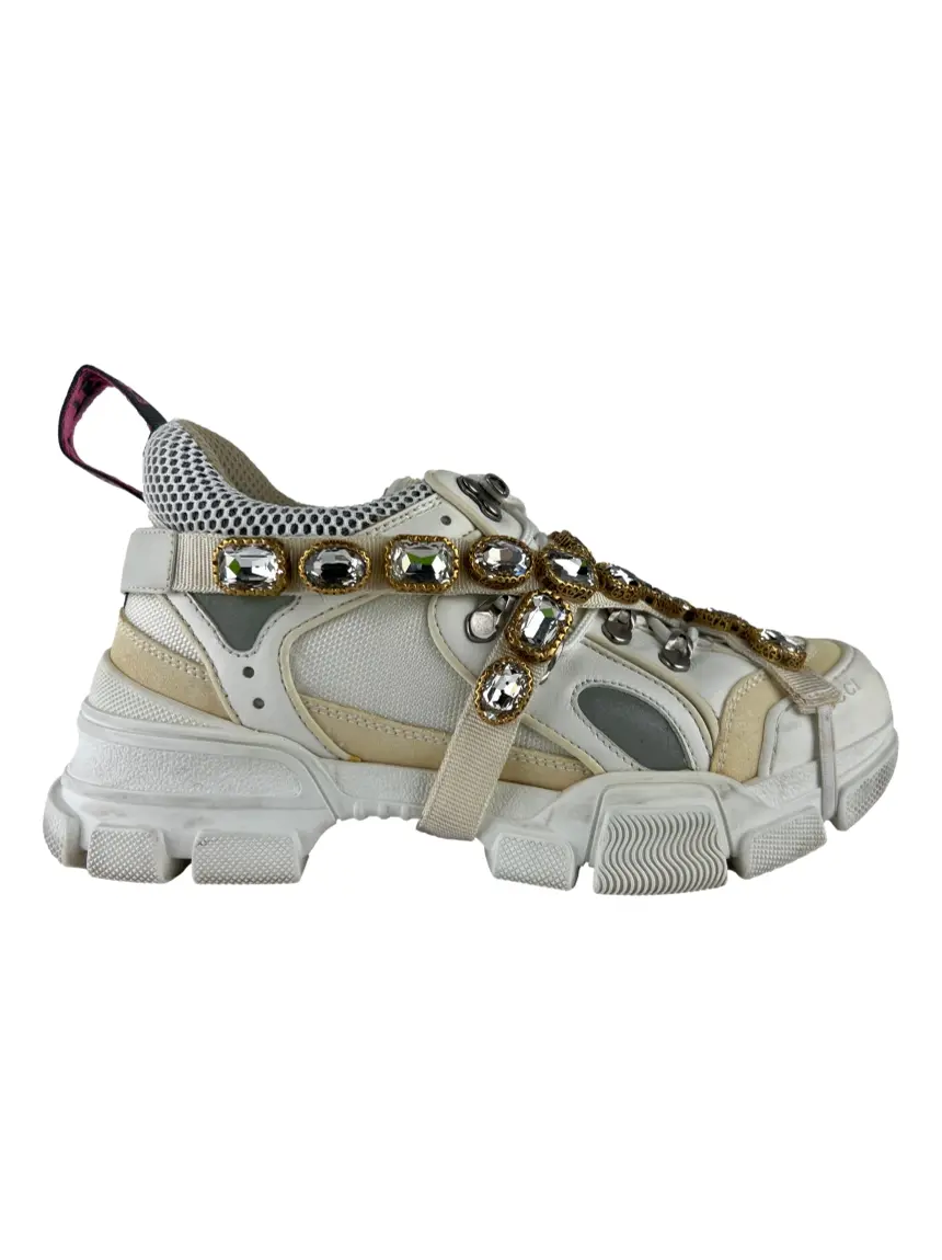 Tênis Gucci X SEGA Flashtrek Removable Crystals Branco - CBY966
