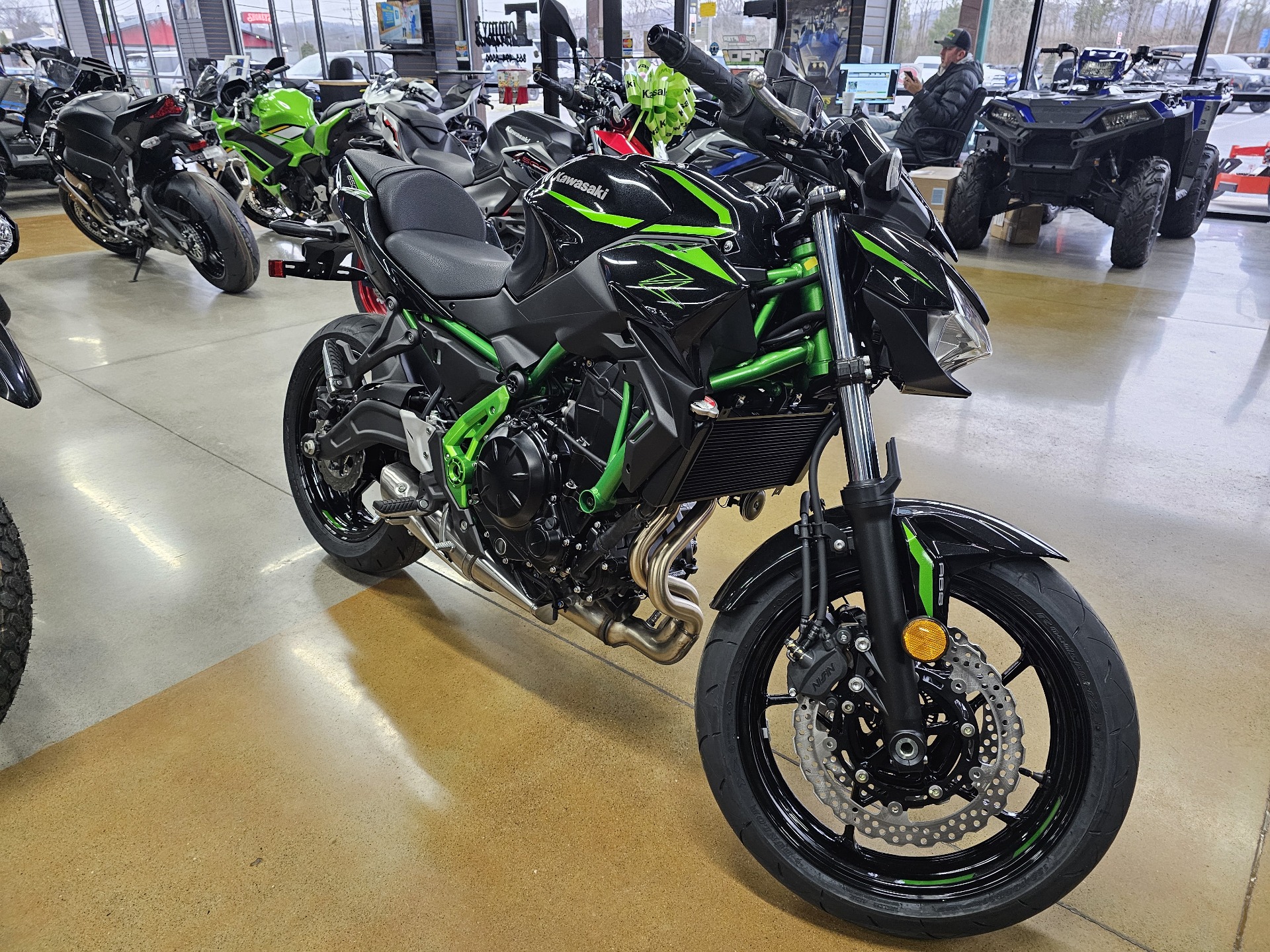New 2025 Kawasaki Z650 ABS Metallic Spark Black / Green