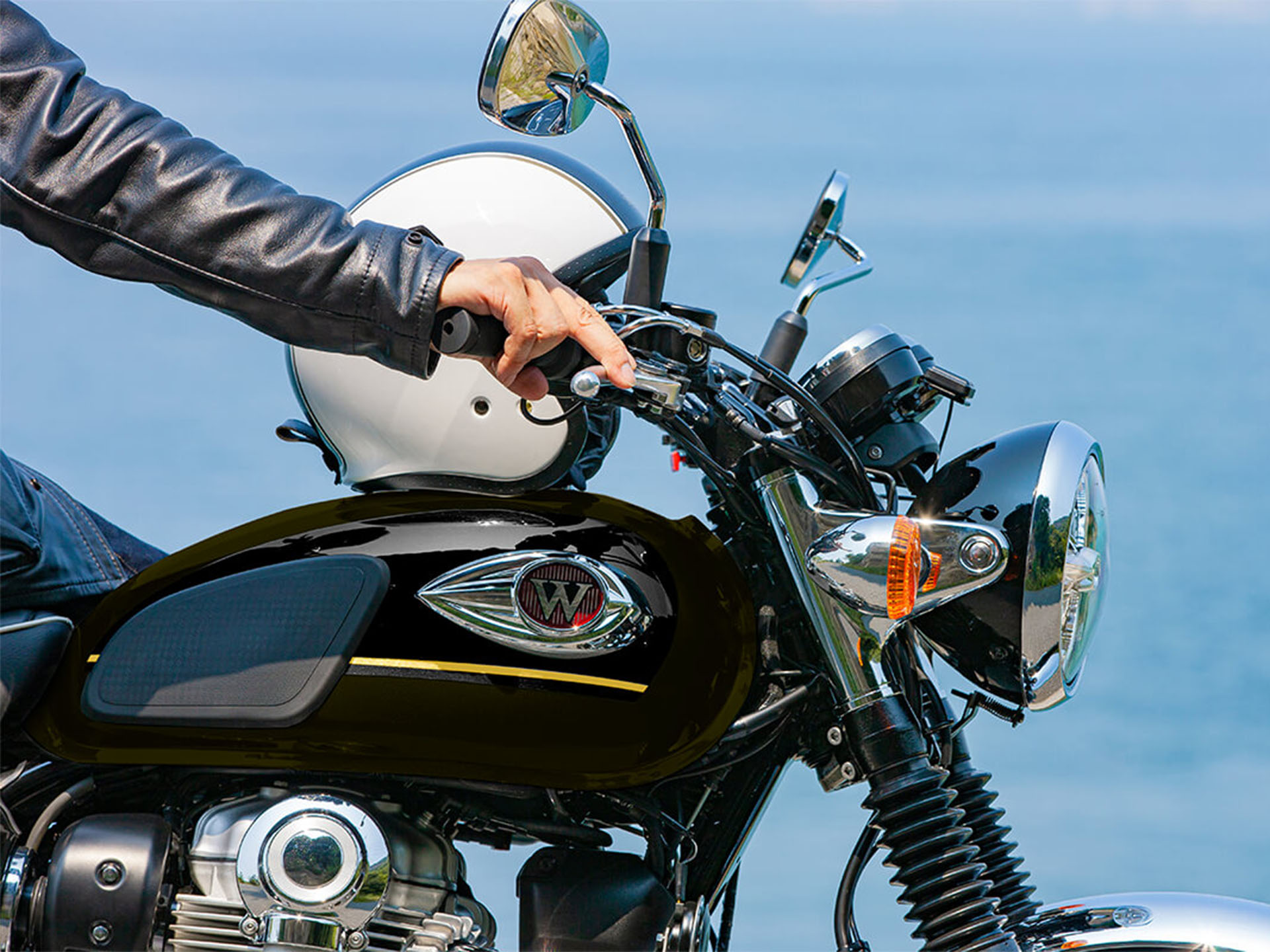 2025 Kawasaki W800 ABS Metallic Brilliant Golden Black / Ebony