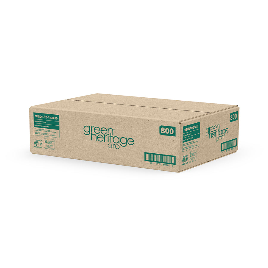 Green Heritage Pro Jumbo Roll Tissue 800 White | Central Poly