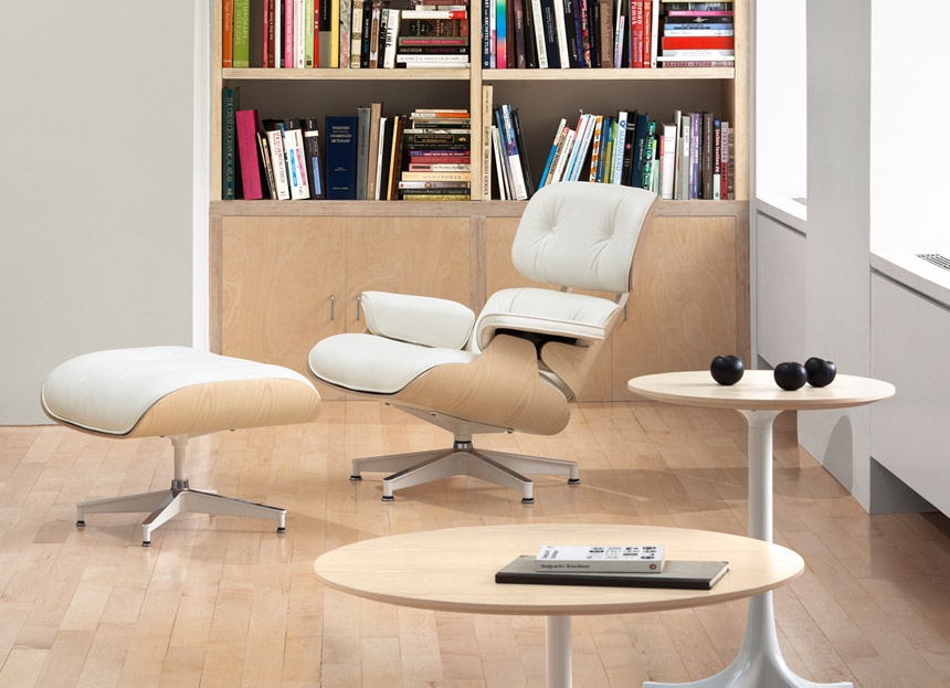 Herman Miller® Eames Lounge Chair & Ottoman®, White Ash - The