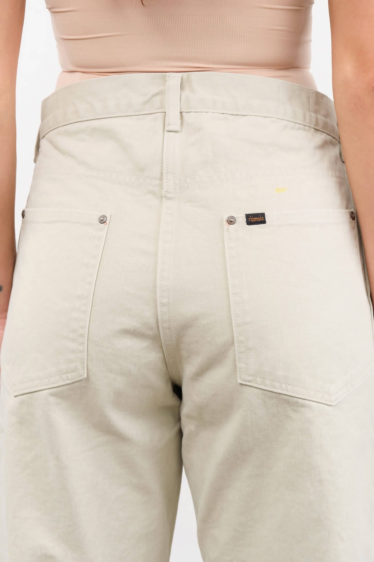 Chimala Unisex 12 oz W Width Denim Adjustable Waist in Ivory