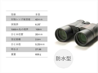 双眼鏡 8×42 6.25° / 信州諏訪ガラスの里 ライト光機製作所 SUWA