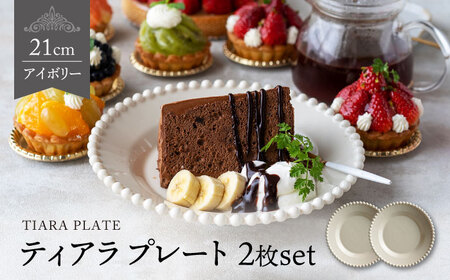 美濃焼】ティアラ ケーキ プレート アイボリー 2枚セット【Primitive陶
