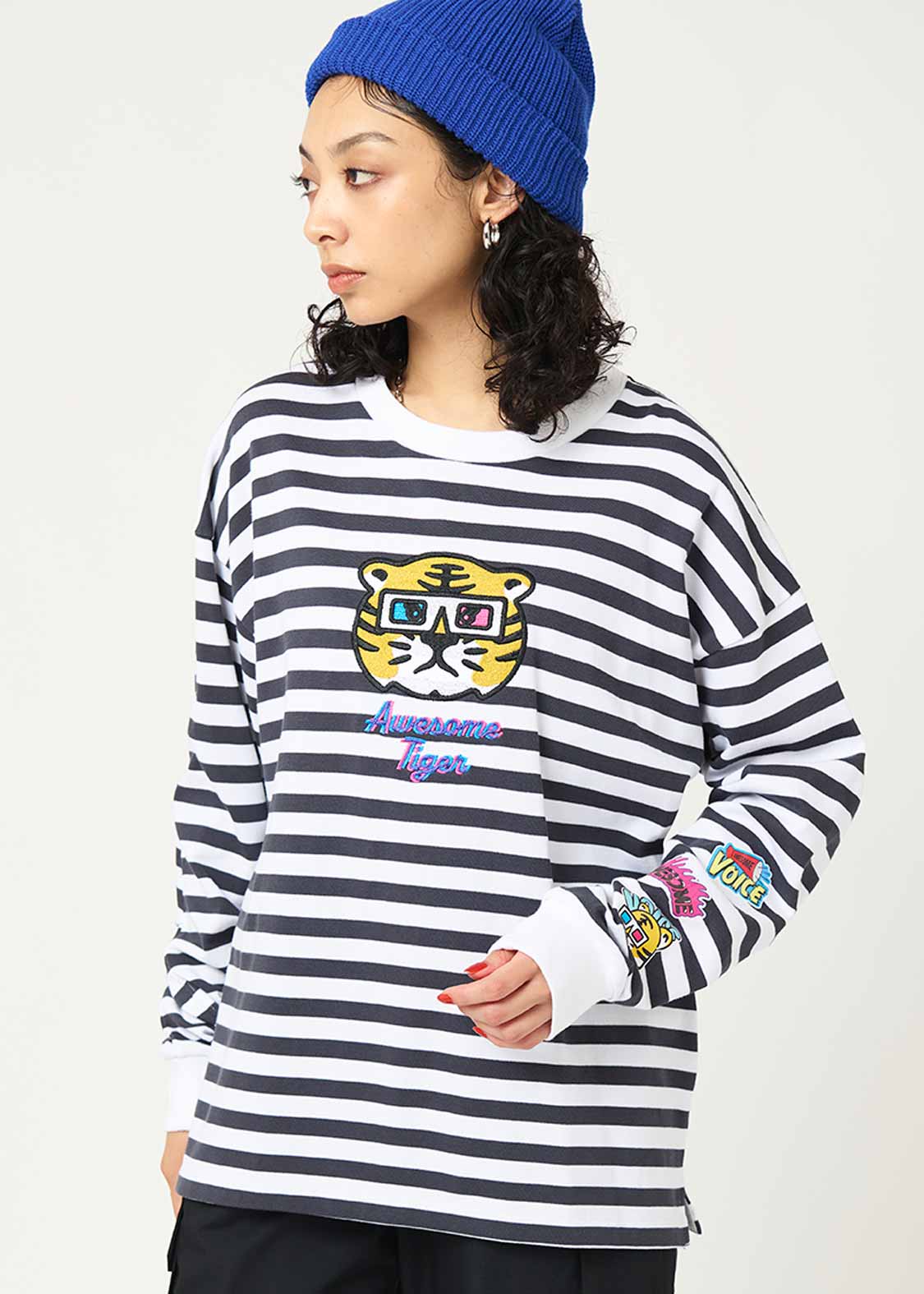 grancy ロンT K*様 grancy 総柄ラインストーングラフィックロンT