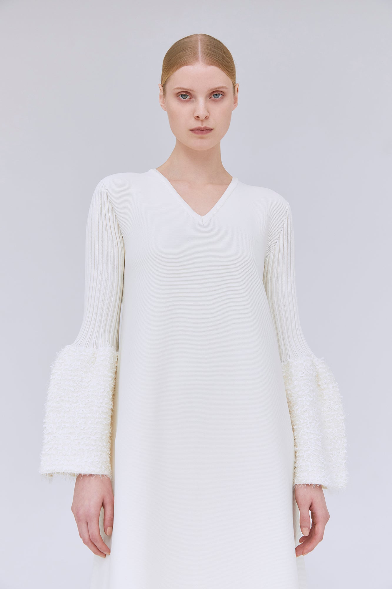 POTTERY REEF LUXE LONG BELL SLEEVE FLARE DRESS