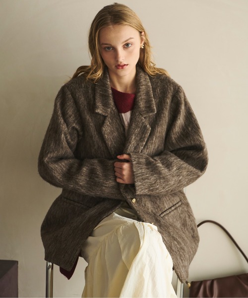 loin nuit shaggy coat / シャギーコート ブラウン loin nuit シャギー