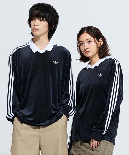 ベロア長袖ポロシャツ / アディダスオリジナルス adidas Originals