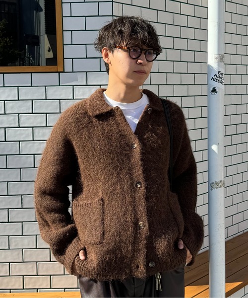 LURAKU（ルラク）の「【LURAKU】Shaggy Knit Polo Cardigan / シャギー