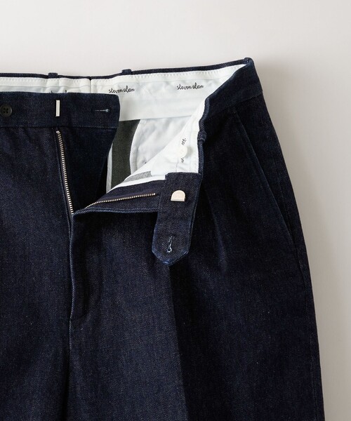 Steven Alan＞ 13.5oz デニム インツープリーツ ドレス トラウザーズ