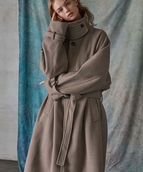SERACE】2way over melton soutien collar coat / 2wayオーバー