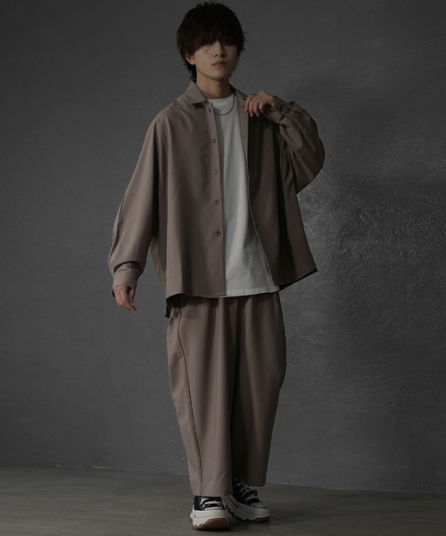 MinoriTY】落ち感ドルマンシャツセットアップ ワイドパンツ メンズ