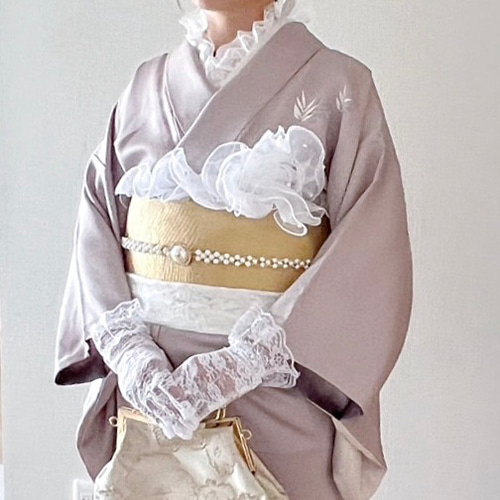 フリル レース 帯揚げ 帯飾り パール シフォン 成人式 振袖 着物 和装