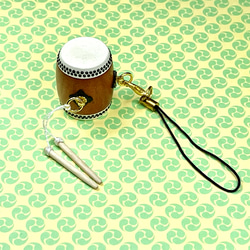 長胴太鼓(宮太鼓)ストラップ 【受注製作】※お名前入り千社札付 【第33