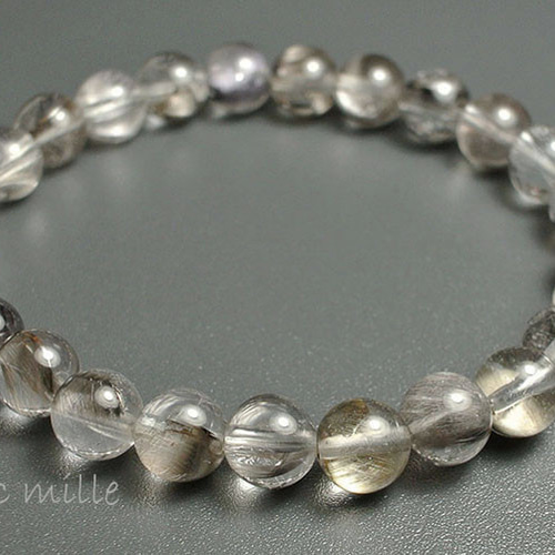 No.1138 プラチナルチル 7mm〜7.5mm シンプルブレスレット ルチル