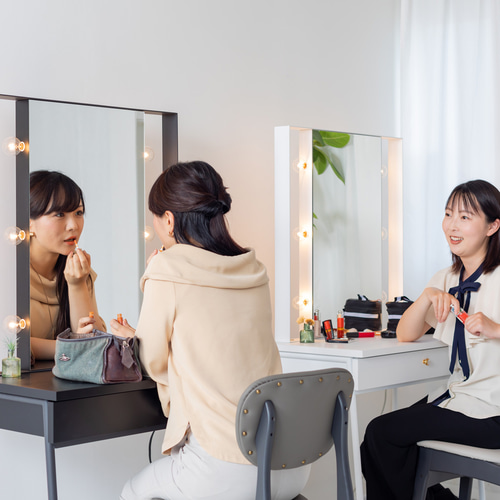 サロンセット面 美容室 スタジオ女優ミラードレッサー（ホワイト