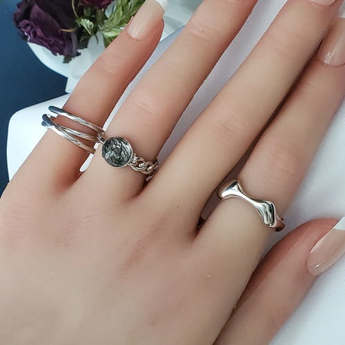 500個以上販売）大人気❣️ triple ring シルバー透かしリングsv925,3