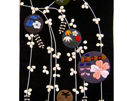 キット】花尽くしのタペストリー【押し絵】【古布】 キット 和小物