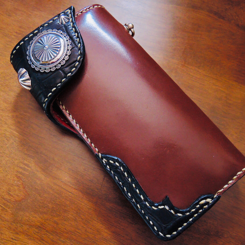 Gravy Leather スモールクロコダイル×栃木レザー シルバー950