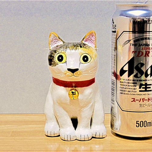 三毛猫（大）置物＃121（紙粘土と新聞紙） その他置物 工房TAKA 通販