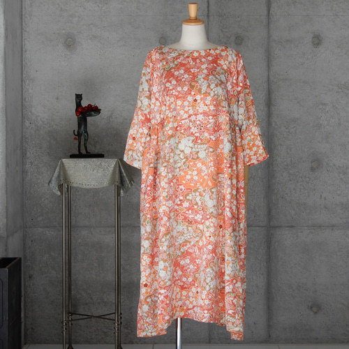着物リメイク 辻ヶ花 チュニックワンピース フリーサイズ kimono