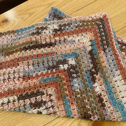 ブランケット マルチカバー 長方形 手編み カラフル ハンドメイド