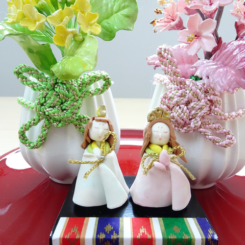 パンフラワー/パン粘土/ひな人形】長く飾れる♪ 花雛 to 豆雛 の