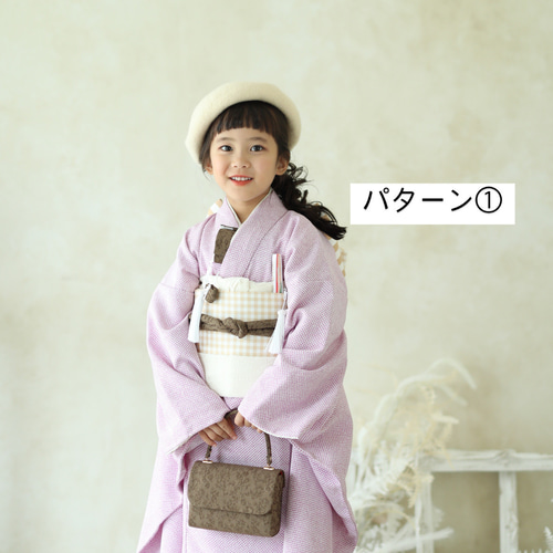 七五三7歳女の子着物一式 12点セット 絞り風紫着物 着物 七五三衣裳