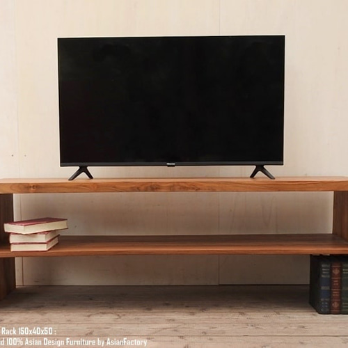 オールドチーク無垢材 オーディオラック 150cm NR ローテーブル TV