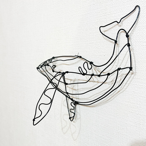 シロナガスクジラ② くじら クジラ 鯨 ワイヤーアート 立体 壁掛け