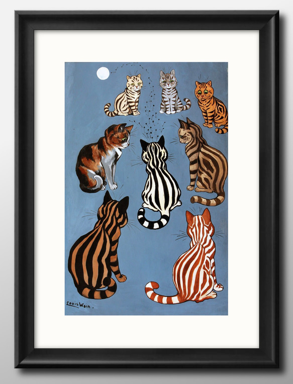 12656 ポスター 絵画 A3サイズ『ルイス・ウェイン 猫 ネコ』アート
