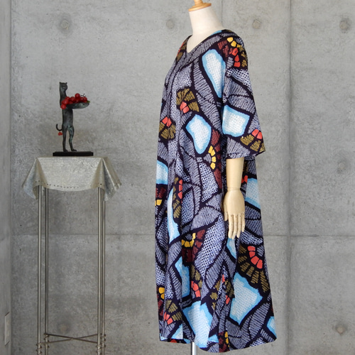 着物リメイク 有松絞りのワンピース/フリーサイズ kimono ワンピース