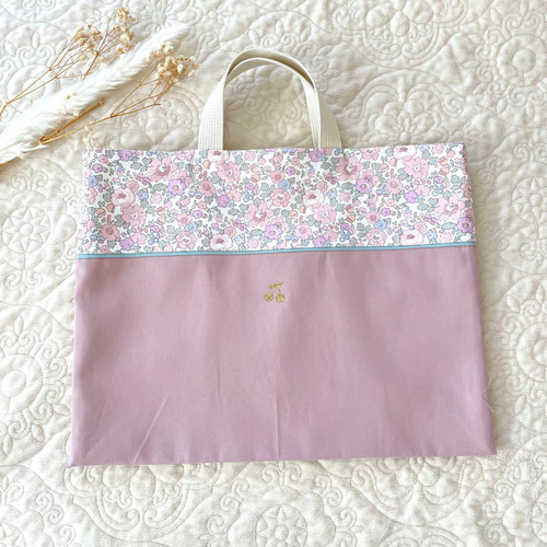 レッスンバッグ リバティ ベッツィ 別注オックス くすみピンク