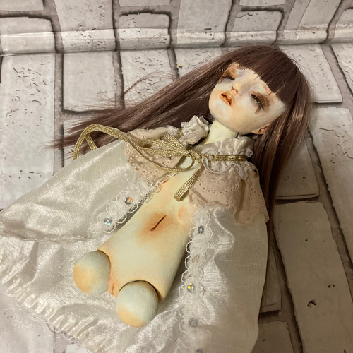 オブジェ ☆ 「 孤鳥 」 創作人形 アートドール 眠り目 336 立体