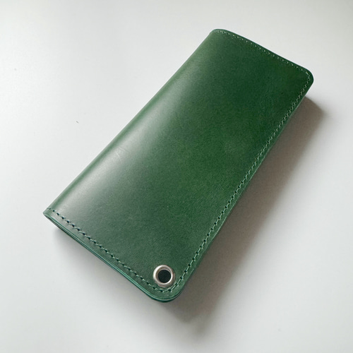 ブッテーロ グリーン トラッカーウォレット【BONIN Leather】 長財布