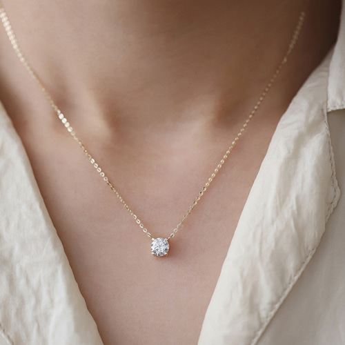 大人気 ぜいたくなスタイル 1カラット ダイヤモンド ネックレス 18K