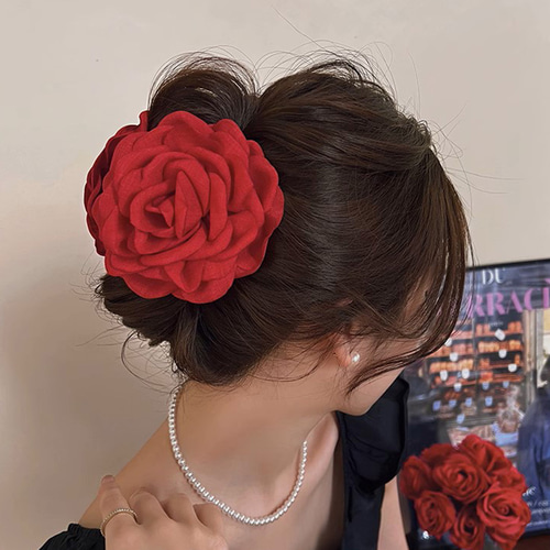 バンスクリップ 大きめバラ 花 ヘアクリ ップ 髪飾りクリップ クリップ