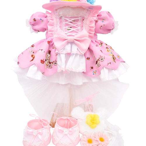 シェリーメイ 服 着せ替え コスチューム くまちゃんドレス ピンク 改良