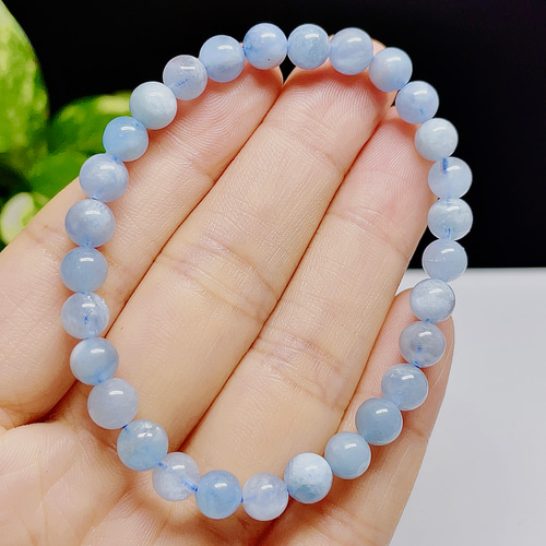 アクアマリン ブレスレット 天使の石 天然石 6 【超美品