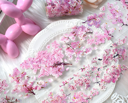 海外作家 五宝文創 樱花点点 マスキングテープ PET テープ 桜 花
