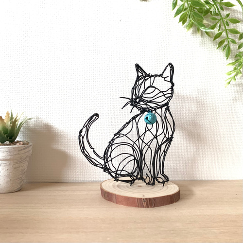上質なワイヤーアート 猫】ワイヤーアート ワイヤークラフト 針金