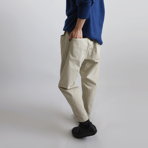 ラスト1 93cm ストレッチ伸縮コットンチノ生地テーパード パンツ