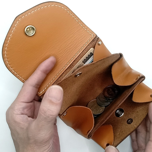 本革 レザー ミニウォレット アポロ コンチョ ブラウン 牛革かわいい