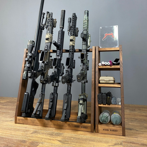 WOODWORKS ガンラック ／ライフルスタンド5丁掛 木製 日本製