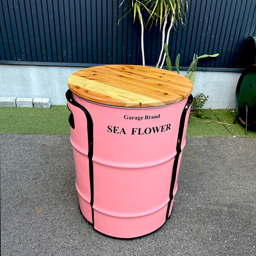 ドラム缶リメイクテーブル＆inチェア セット 机・デスク SEA FLOWER