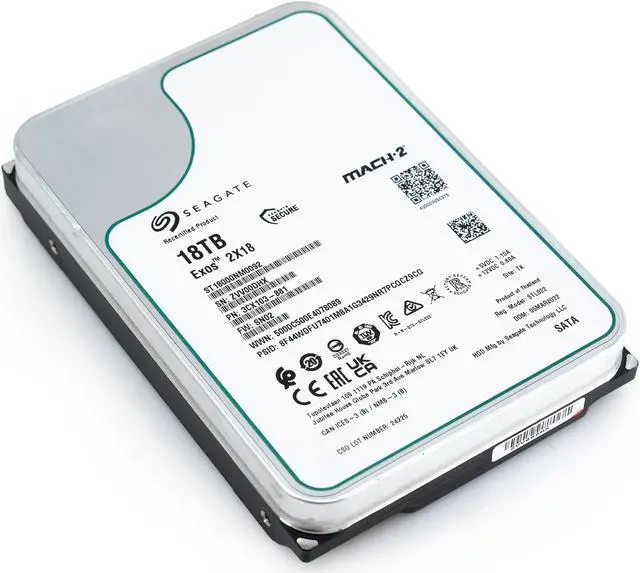 Refurbished: Seagate Exos 2X18 18TB SATA 6Gb/s 7200RPM 3.5