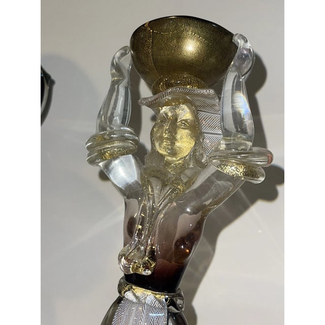 Salviati Murano Glass Sculpture – Folk Girl With Basket