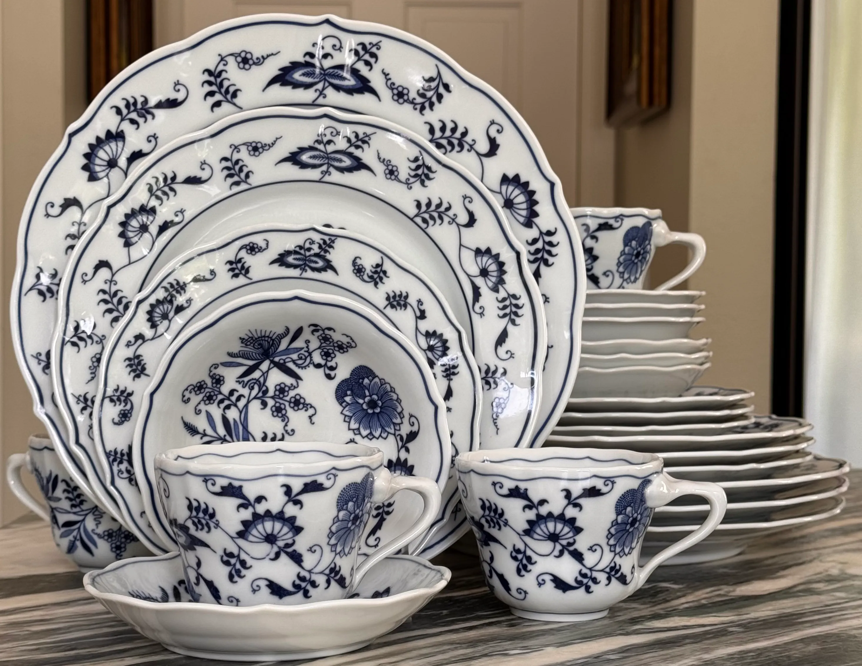 Blue Danube 6 Piece Place Setting - Multiple Available | Chairish