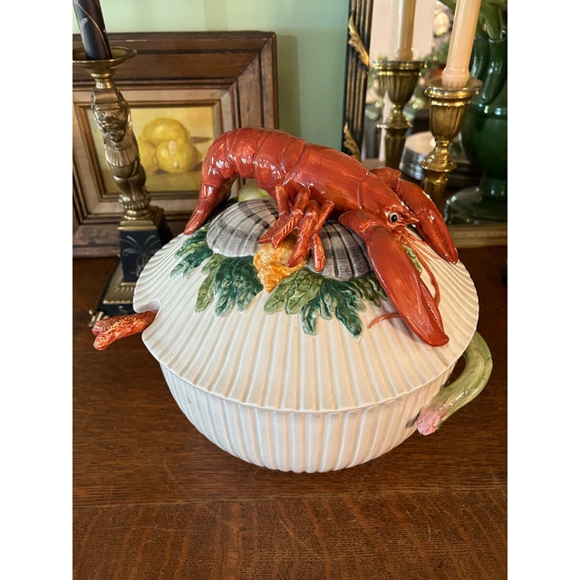 1992 Fitz and Floyd “Fish Market” Trompe L'Oeil Lobster Soup